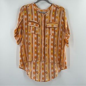 Amanda Uprichard Southwestern Print Silk Top size P